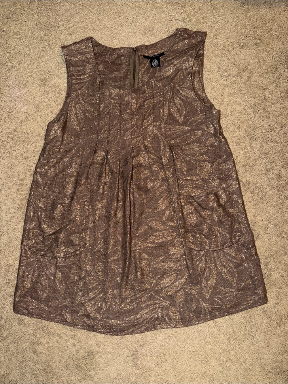 🤎VINTAGE 
⭐️Arden B. Brown and Gold Shift Dress with Pockets 
🤎Size Medium